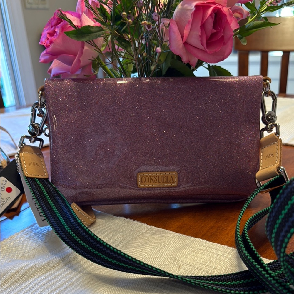 Consuela Sparkling Purple Crossbody Bag